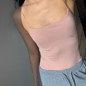 Aritzia Dusty Pink Women's Low Back Bodysuit